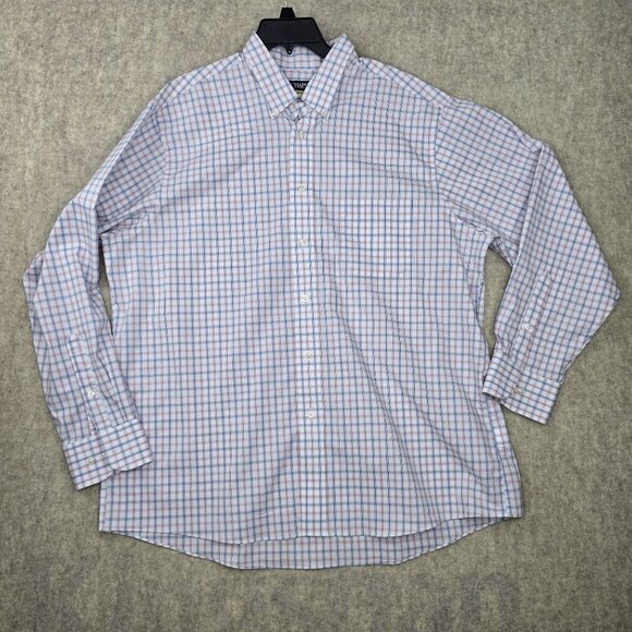 Chaps Mens Comfort Stretch Wrinkle-Free Regular Fit Plaid Shirt - Picture 1 of 6